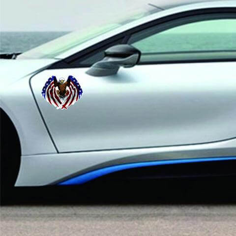 Medium Auto Decal Eagle USA Flag - Veteran Merchandise