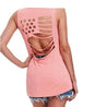 Unique American Flag Cut Backless Tank Top