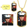 Personalized Gold/Silver Color Photo Dog Tag Military Chain Necklace