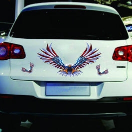 Large Auto Decal Eagle USA Flag