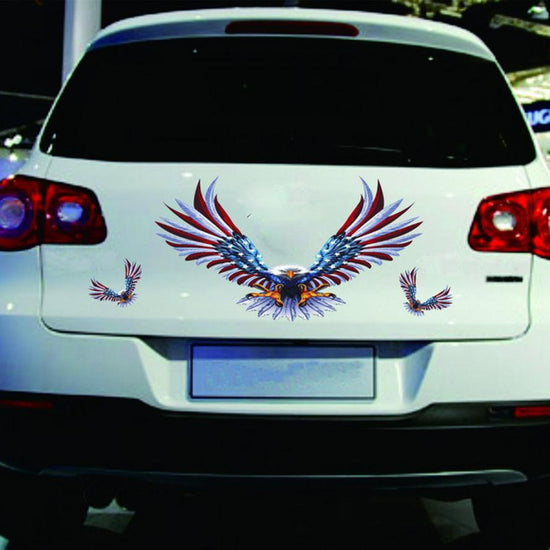 Large Auto Decal Eagle USA Flag