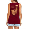 Unique American Flag Cut Backless Tank Top