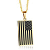 American Flag Engraved Gold Pendant Necklace - Veteran Merchandise