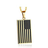American Flag Engraved Gold Pendant Necklace - Veteran Merchandise